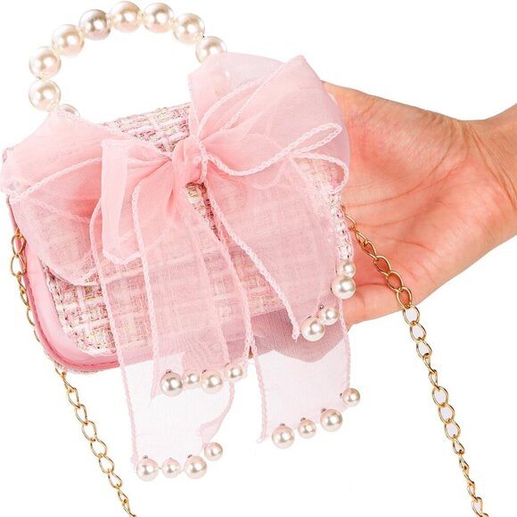 2 Pack Purse for Little Girls, Mini Toddler Crossbody Purse with Bowknot, Cute F - Picture 5 of 9